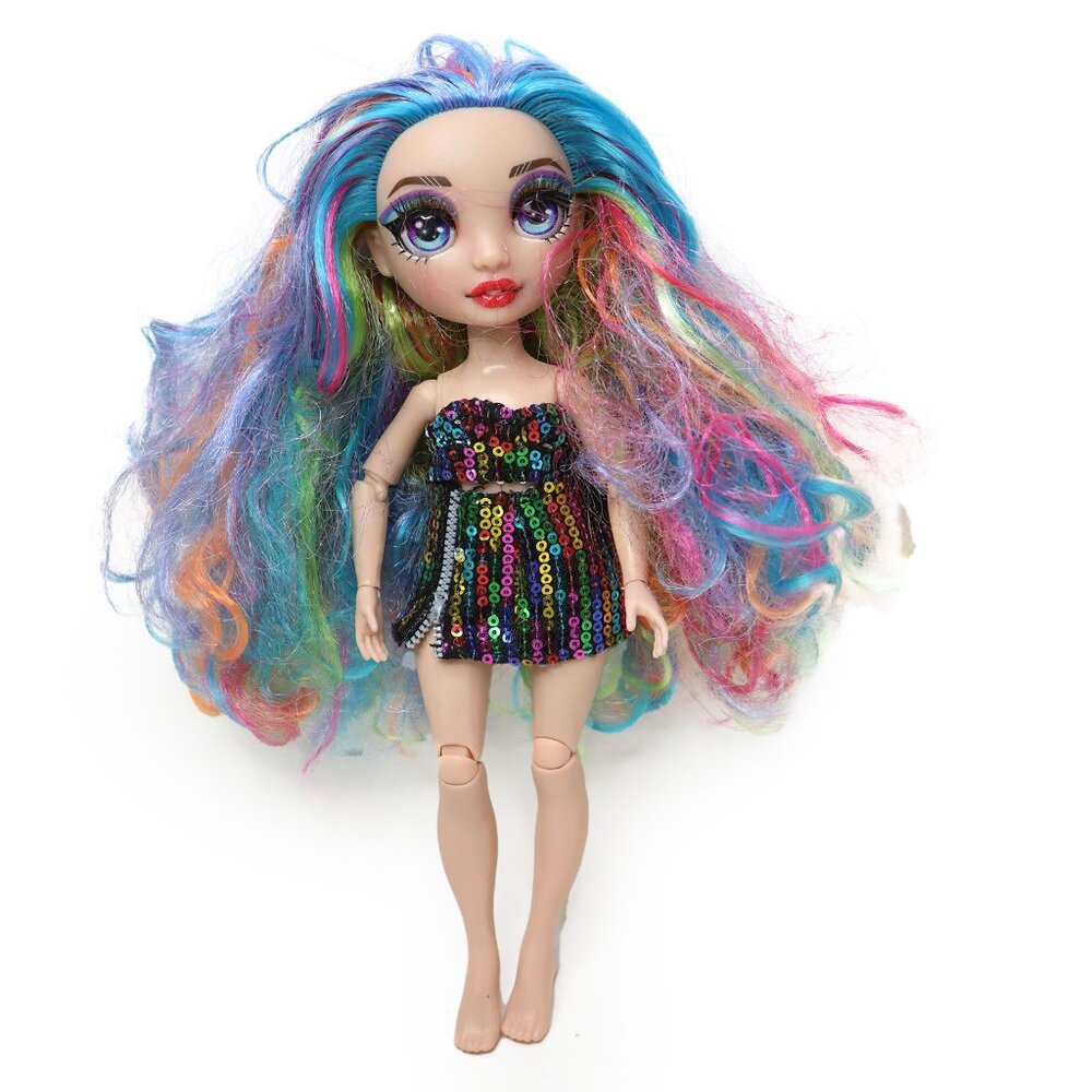 Rainbow High Amaya Raine Doll 11" Rainbow Hair Black Sequin Dress Fashion Studio